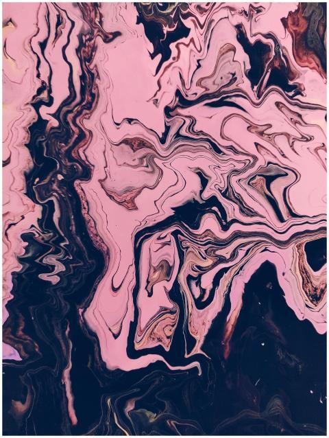 Vibrant pink and black marbled abstract art patter
