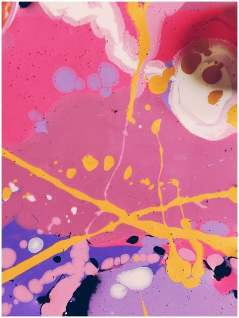 Colorful abstract art with dynamic splashes and fl