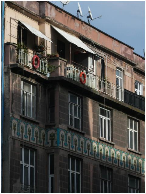 Charming historic apartment building with balconie