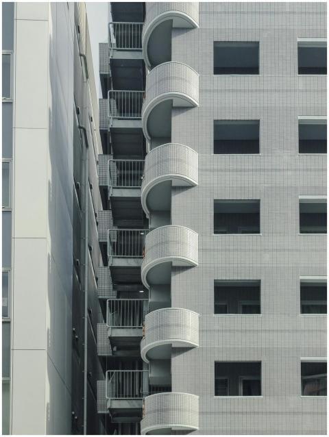 Close-up shot of contemporary residential building