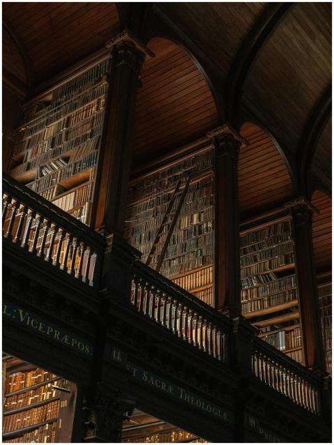 Interior view of the historic Trinity College Libr