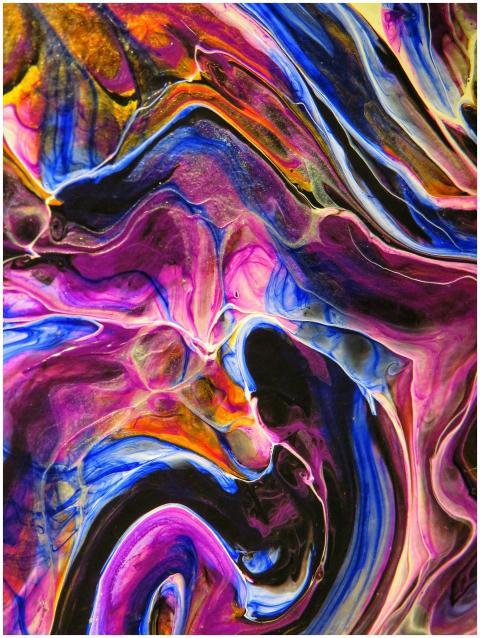 Dynamic and colorful abstract fluid art painting w