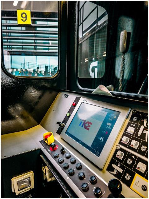 View of a modern control panel inside an industria