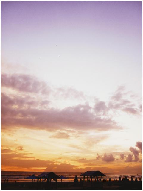 Beautiful sunset over the beach with vibrant color