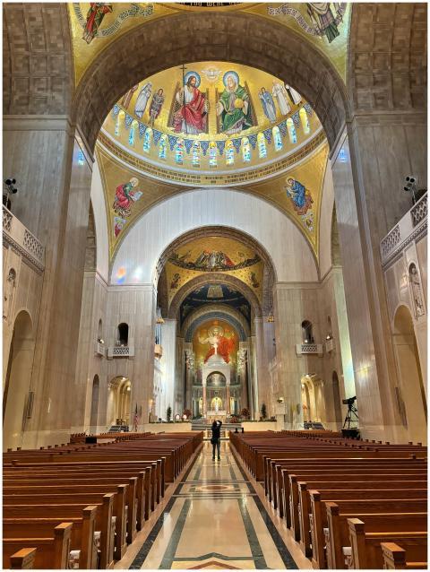 Grand view of a cathedral interior with beautiful