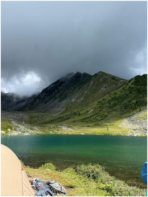 Serene Mountain Lake Cloudy