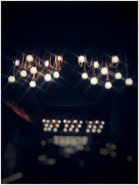 Ethereal hanging light bulbs creating a warm, cozy