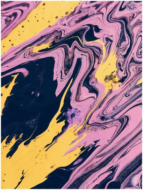 Vibrant abstract art featuring dynamic swirls of p