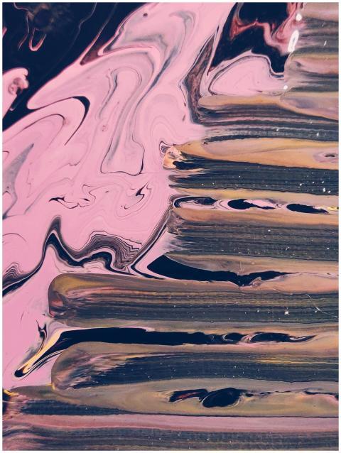 Dynamic abstract painting featuring vibrant pink a