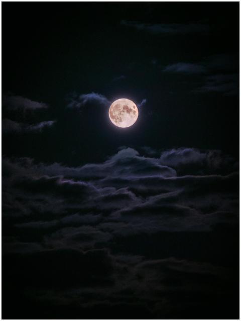 A captivating full moon illuminating the dark, clo