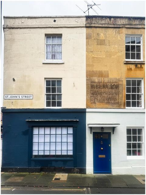 handsome buildings in English town