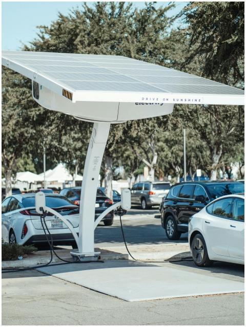 Eco-friendly solar panel charging station for elec