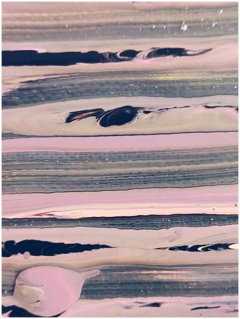 Colorful abstract acrylic painting featuring bold