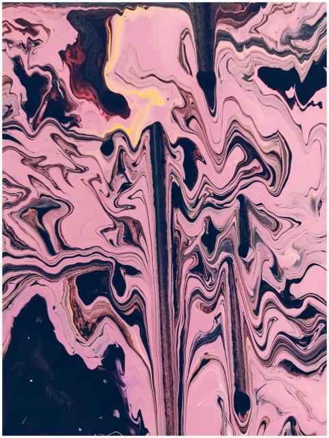 Fluid art abstract with vibrant pink and purple hu
