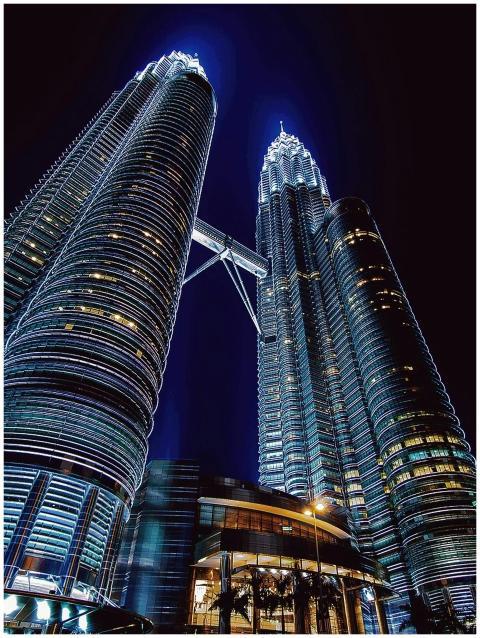 Stunning nighttime view of the illuminated Petrona