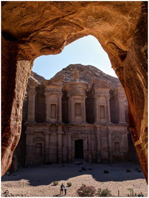 Glorious view of Al-Deir Monastery in Petra, a sym