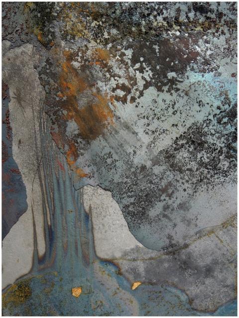 Close-up view of rusty metal surface with textured