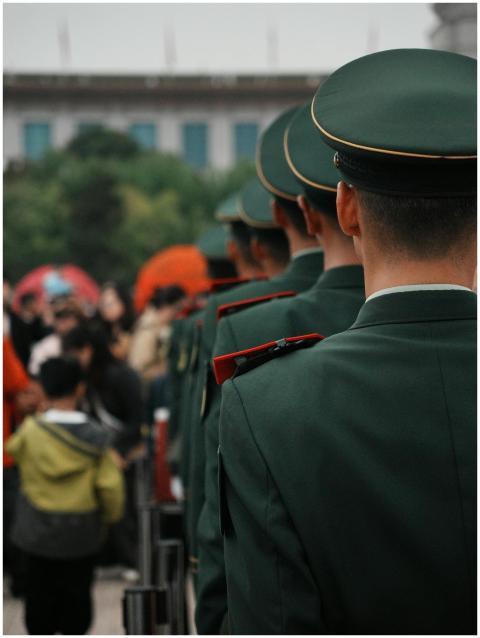 Military Personnel Lined Up