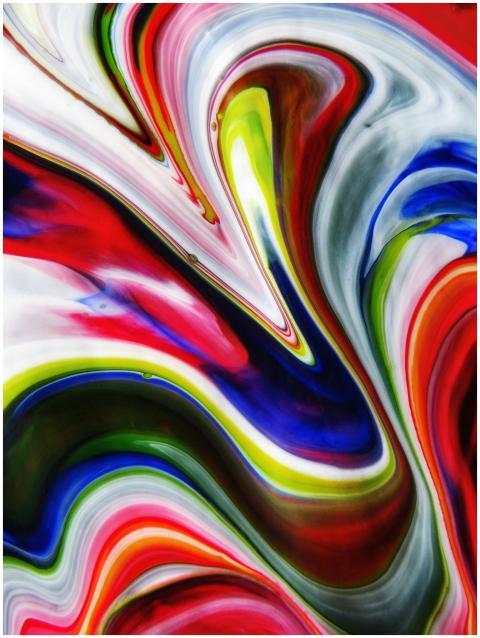 Vibrant swirls of color create a dynamic and moder