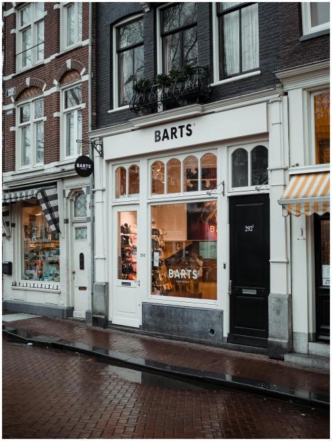 A cozy urban storefront with unique architecture a