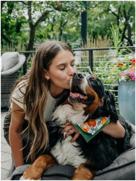 Capture of a loving moment between a brunette woma