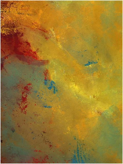 A vivid abstract painting featuring dynamic splash