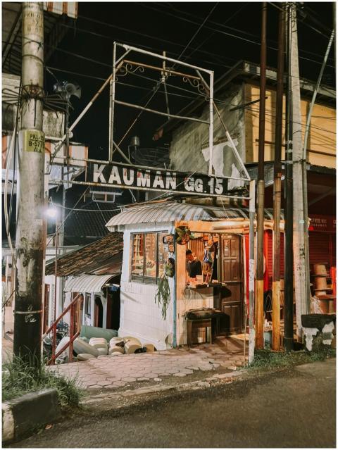 Quaint street shop in Kauman, Indonesia, captured
