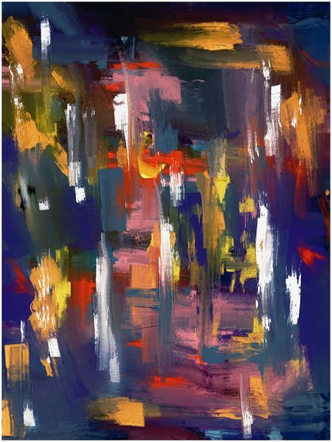 Colorful abstract expressionism painting with bold
