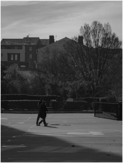 Black White Urban Scene