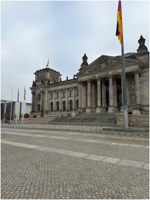 View of the historic Reichstag building in Berlin