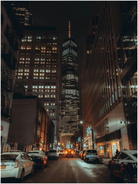 Captivating night view of a New York City street f