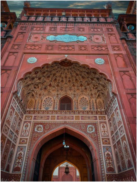 Beautiful ornate entrance of the historical Badsha