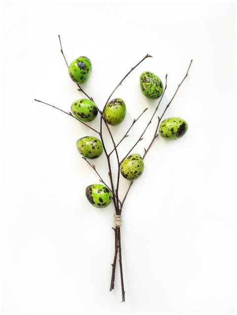 A modern arrangement of green and black speckled d