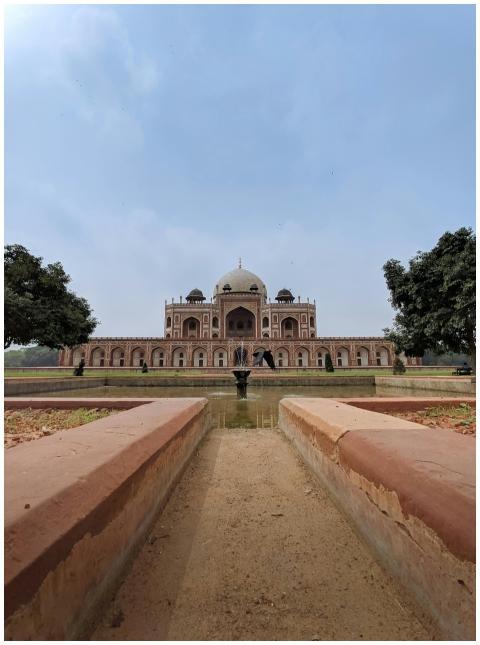 A picturesque view of Humayun's Tomb in New Delhi
