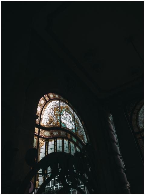 A stunning stained glass window in a gothic-style