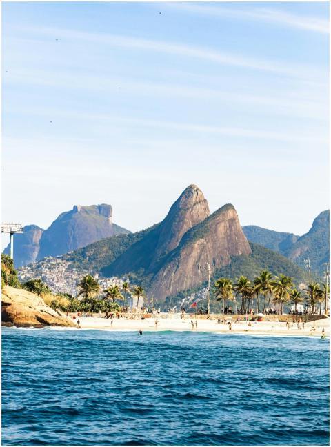 A stunning seascape of Ipanema Beach with Dois Irm