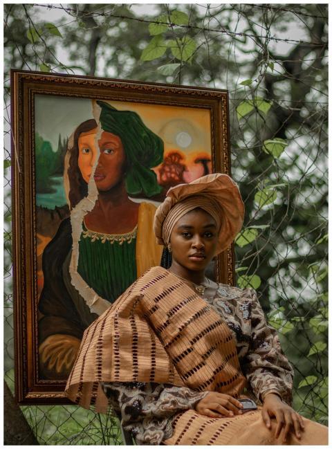 Elegant portrait of a woman in traditional attire