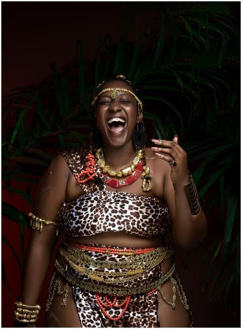 Portrait of an African woman in traditional attire