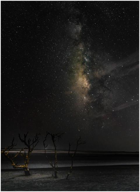 Capture of the Milky Way over Folly Beach, SC, sho