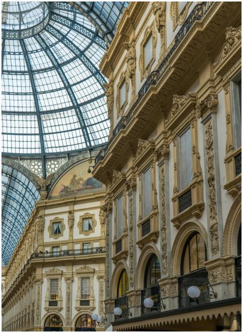 Stunning architectural details of Galleria Vittori