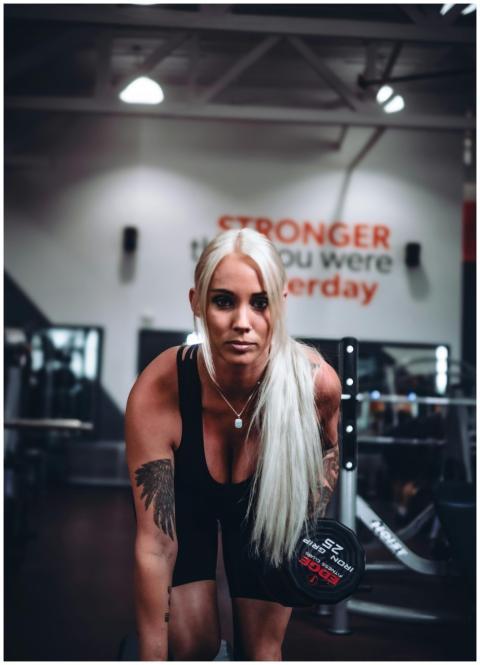 Blonde Female Lifting Weights