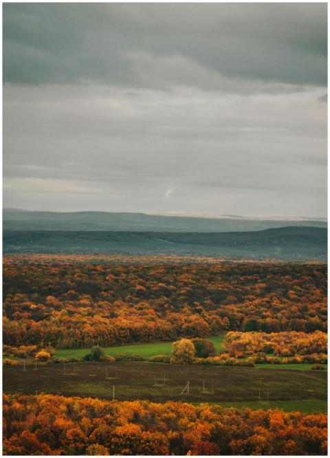 Tranquil autumn landscape in Bashkortostan with co