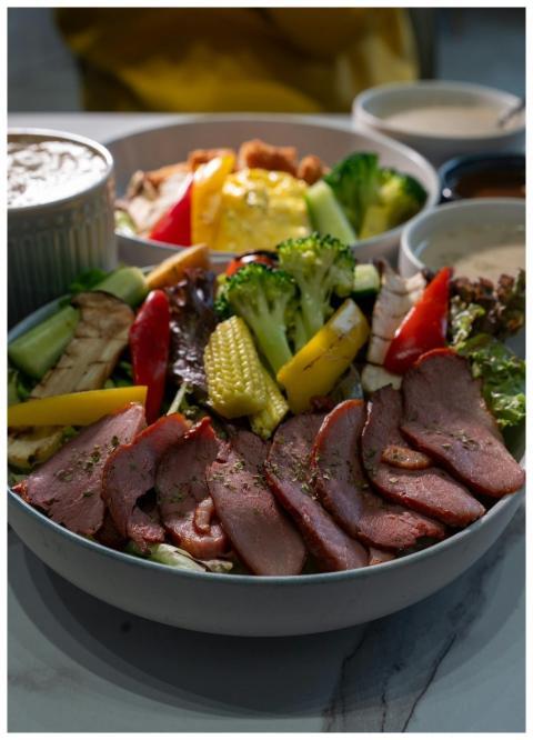 Vibrant gourmet salad featuring fresh vegetables a