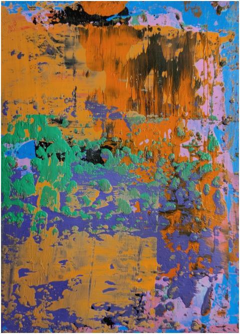 Colorful abstract painting with vibrant textures a