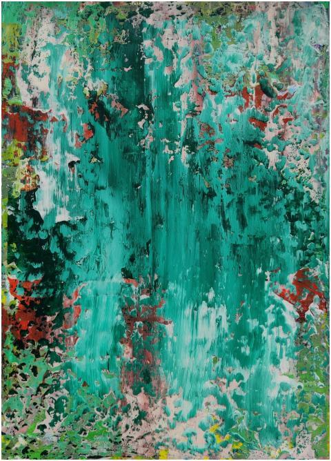 Colorful abstract expressionism artwork with vivid