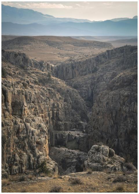 Stunning canyon landscape in Tehran displays rugge