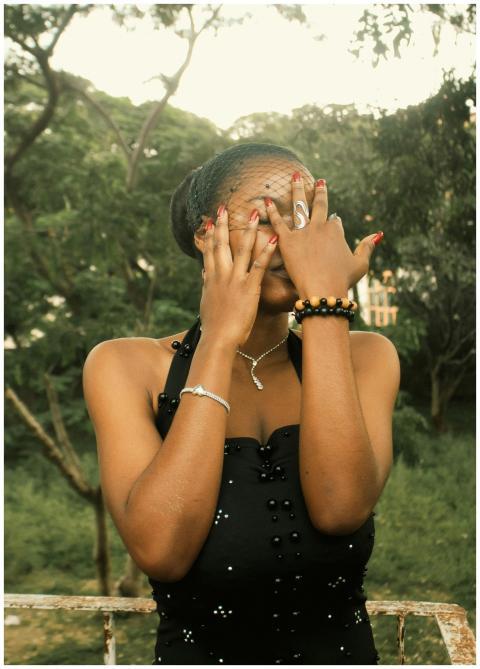 Elegant Woman Posing Outdoor