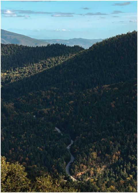 Aerial Serpentine Mountain Road