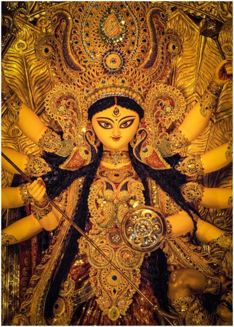 Exquisite Durga Puja idol showcasing rich cultural