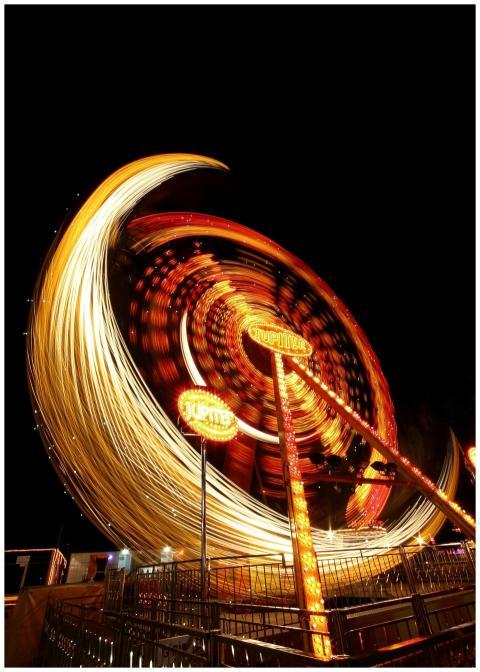 A vibrant long exposure photo capturing the motion